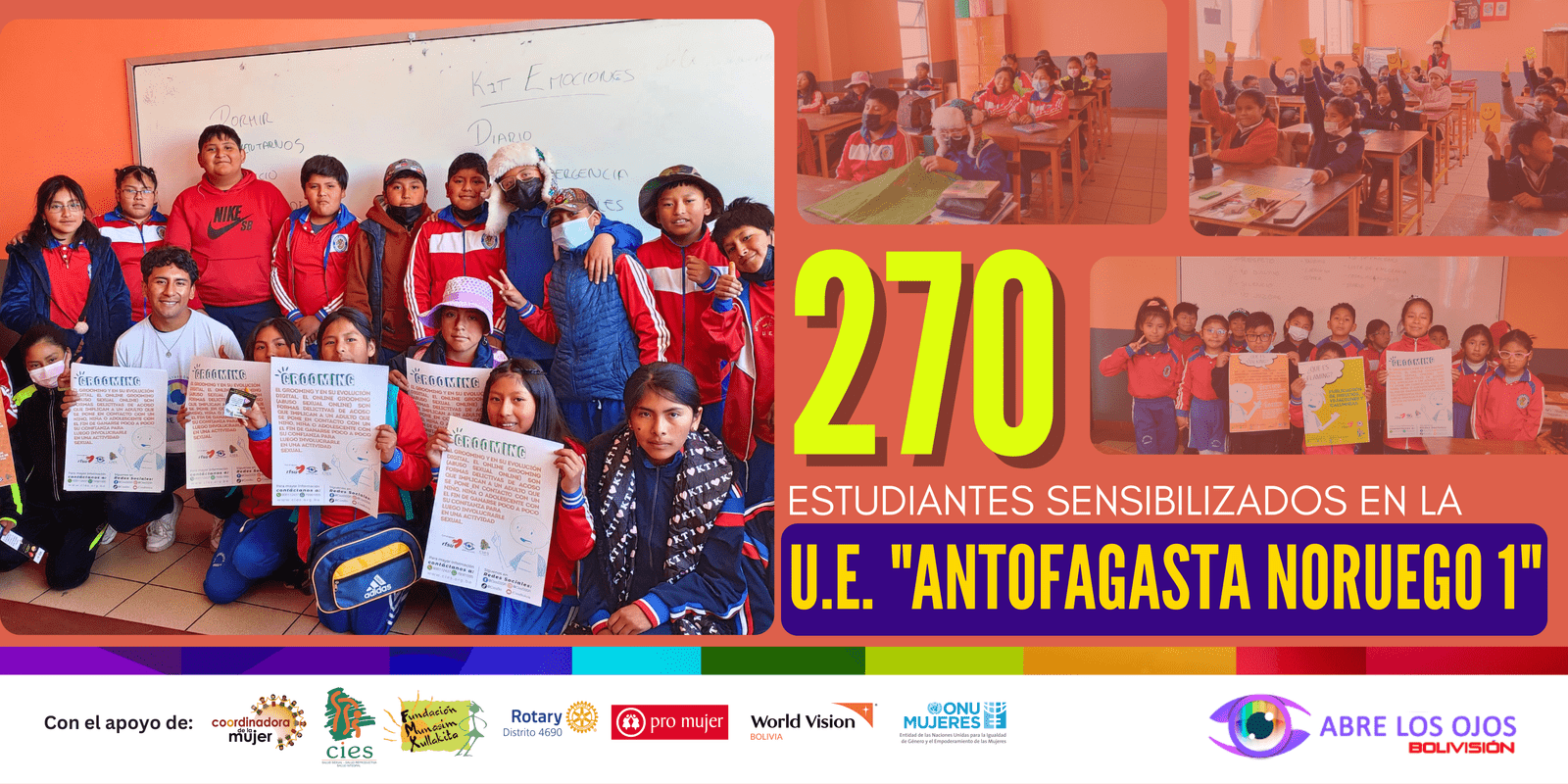270 estudiantes de primaria sensibilizados gracias a la Campaña Abre los Ojos de la Red Bolivisión